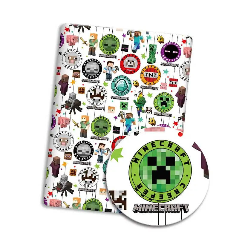 tapis souris minecraft personnages objets pixel art noir vert bleu blanc