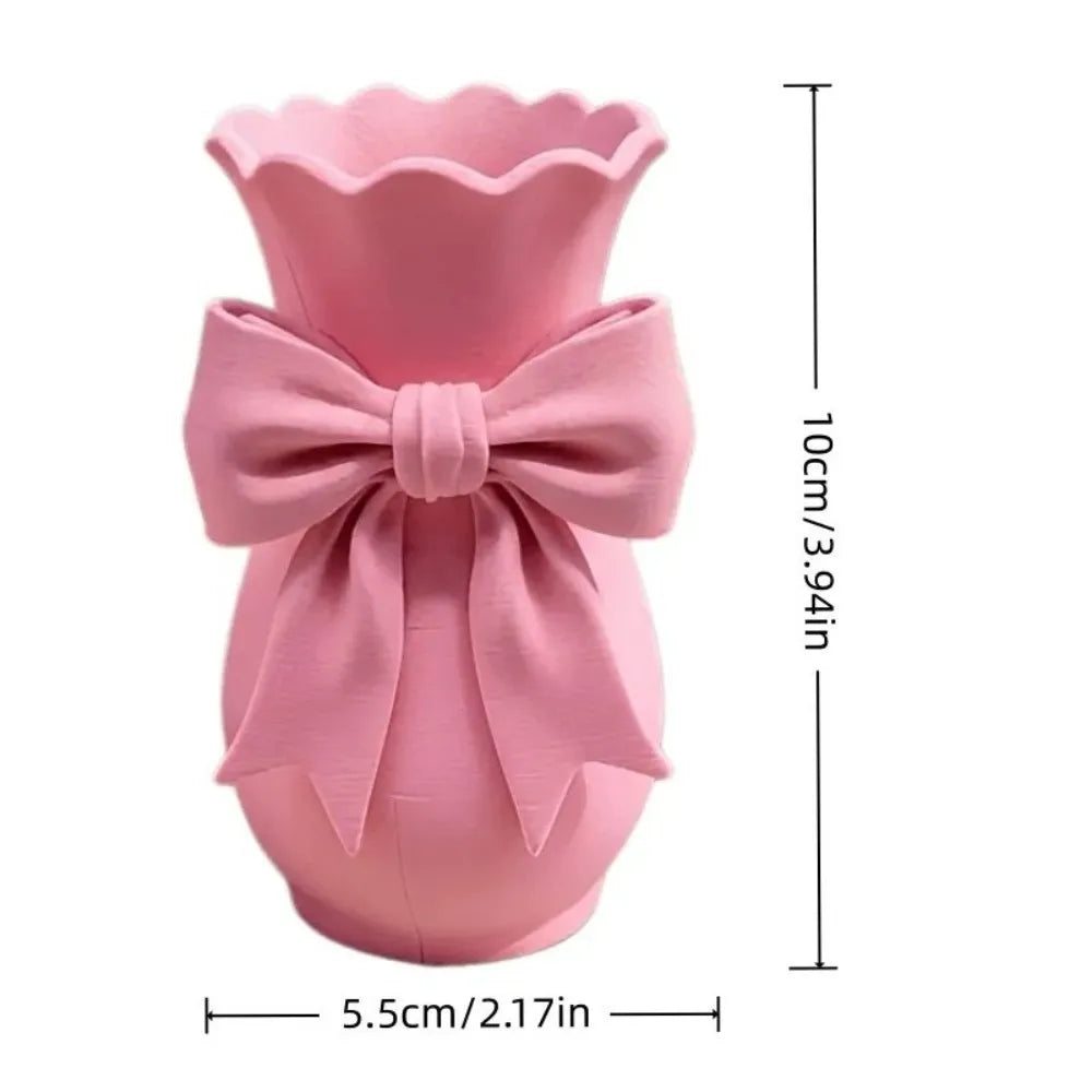 vase table moderne élégant verre cristal rose clair nœud doux