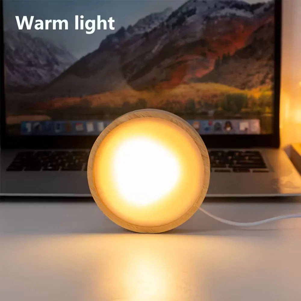 bases lampe led bois moderne plateau lumineux interrupteur câble usb décoration chambre noel