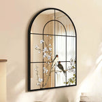 miroir mural noir branches fleuries oiseaux classique suspendu opaque 30x40cm 60x80cm 90x120cm