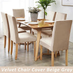 housse chaise velours doux moderne élastique beige gris ajustée chaise mariage banquet