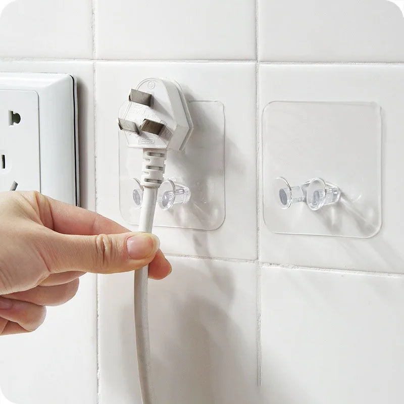 support mural transparent autoadhésif sans perçage câbles chargeurs 6cm 6cm moderne fonctionnel