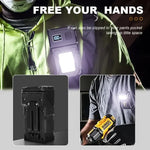 lampe torche rechargeable led noire aimantée rotative camping 10w intense modifiable moderne robuste