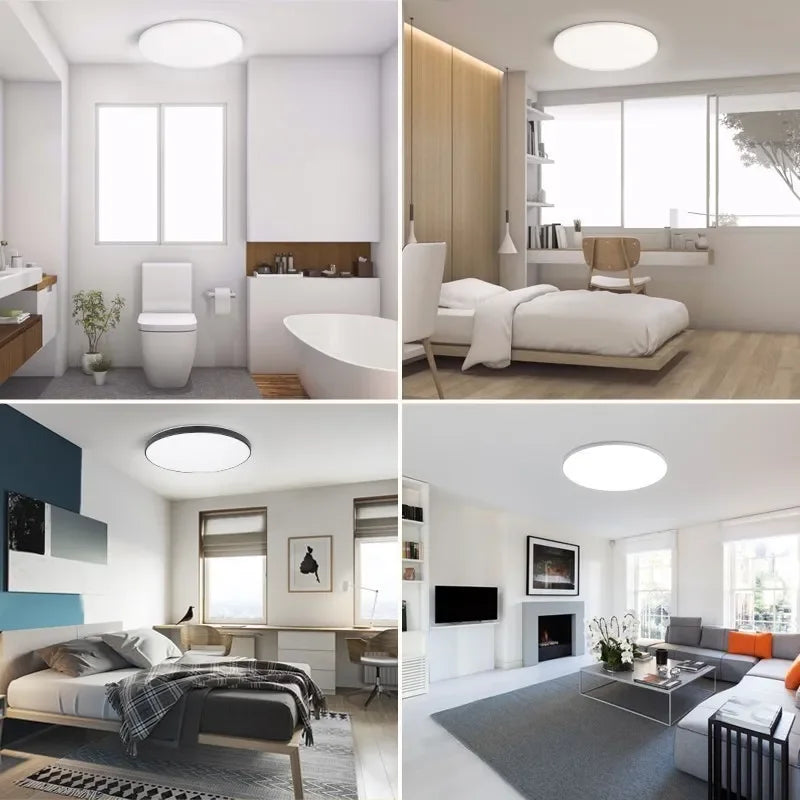 plafonnier led moderne blanc ip65 waterproof éclairage quotidien minimaliste fixations 220v