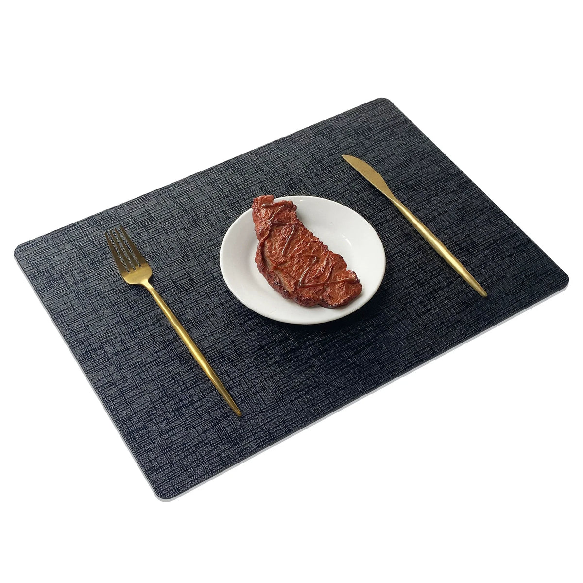 tapis table moderne gris clair texture lin adhésif respectueux environnement 17x11.8inch 4pcs