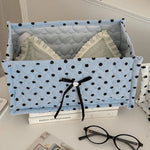 boîtes rangement coton pliables rose blanc noir pois texturées