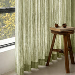 rideau vert clair moderne rayures horizontales coton lin salon chambre balcon