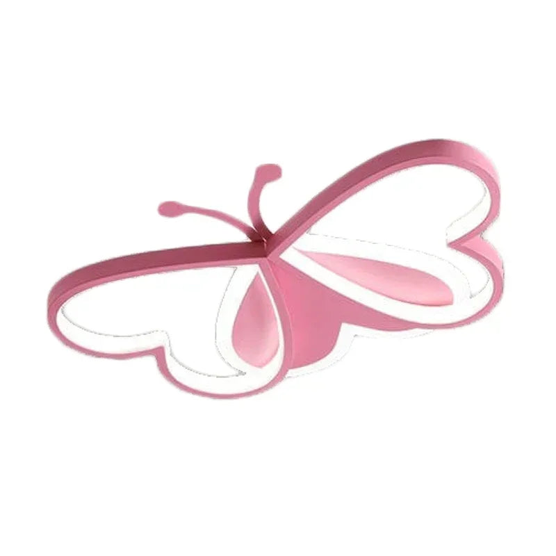 lampe moderne bleu rose papillon stylisé chambre enfant éclairage quotidien télécommande surface opaque