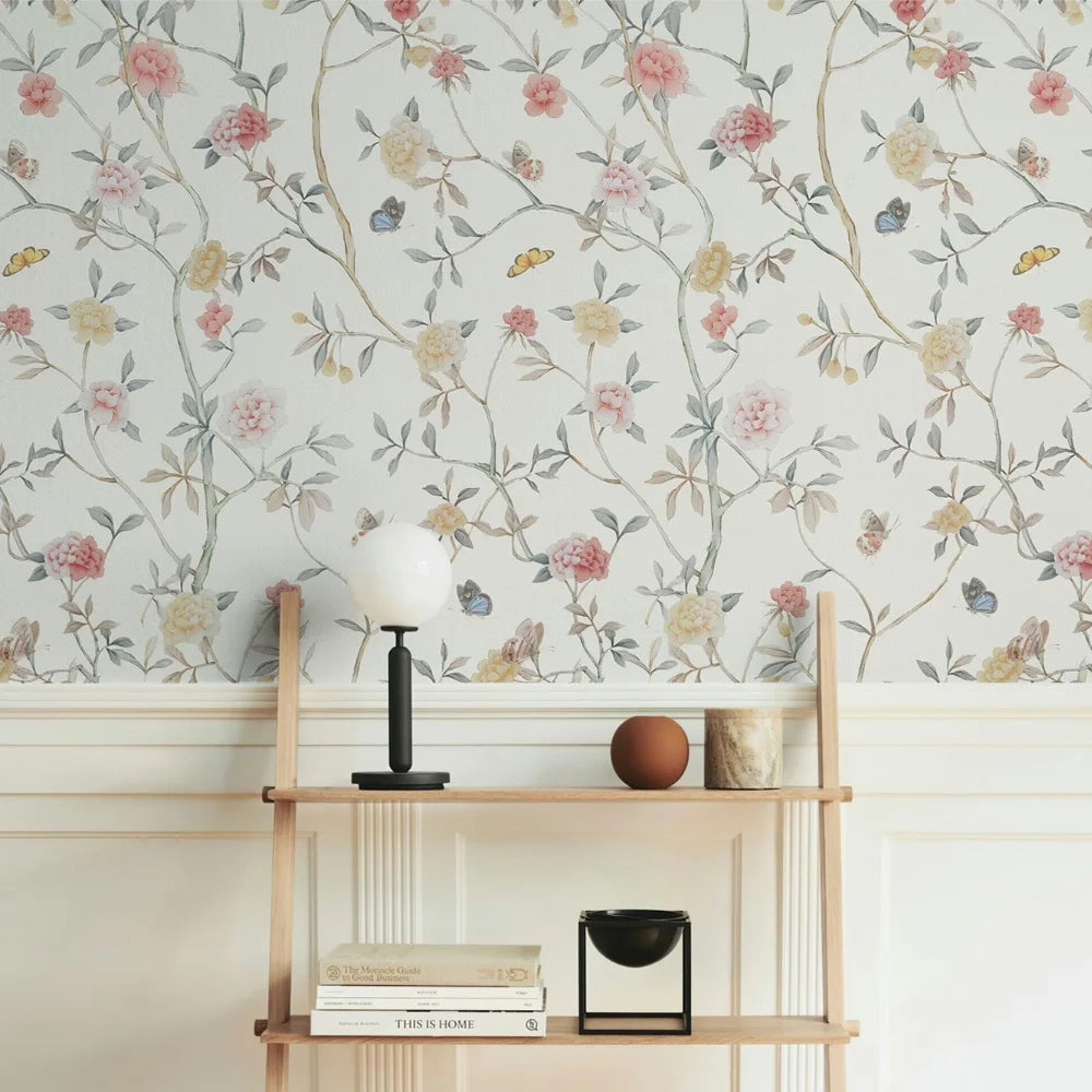 papier peint vinyle fleurs feuilles classique imperméable résistant l'eau salon chambre cuisine moderne