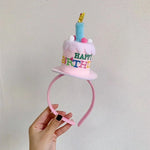 couronne fête anniversaire bougies happy birthday coeurs élastique rose blanche multicolore festive