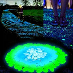 pierres décoratives luminescentes modernes multicolores vert bleu jaune opaques jardin