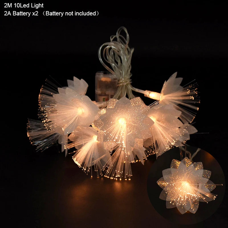 guirlande lumineuse fleurs blanc moderne décoration mariage anniversaire noël féerique événement festive
