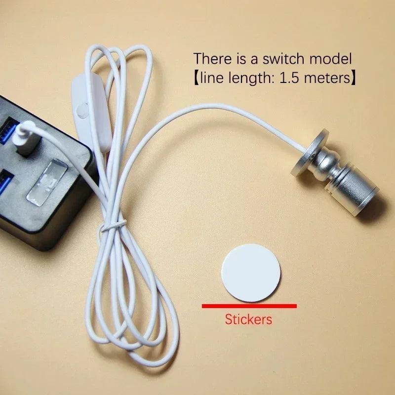 projecteur usb led angle rotatif câble usb interrupteur adhésif moderne compact mini spotlights