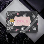 carte sim personnalisée karol papier étanche adhésif papillons fleurs notes musicales grunge creative