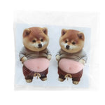 autocollants chien shiba inu mignon moderne pvc autoadhésif marron beige roseclair
