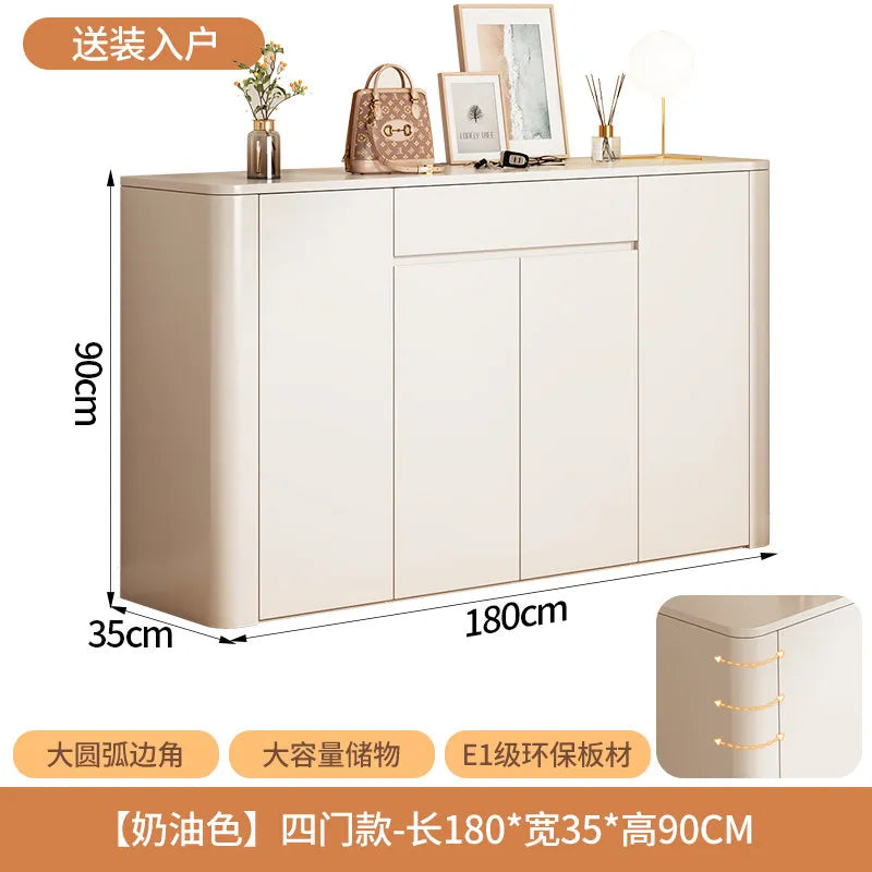 meuble rangement chaussures blanc moderne tiroirs étages minimaliste multifonction