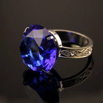 bagues ornements strass violet blanc bleu vert élégantes vintage 40mm