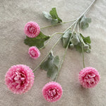 décoration intérieure bouquet artificiel fleurs chrysanthèmes feuilles vertes moderne or rose violet