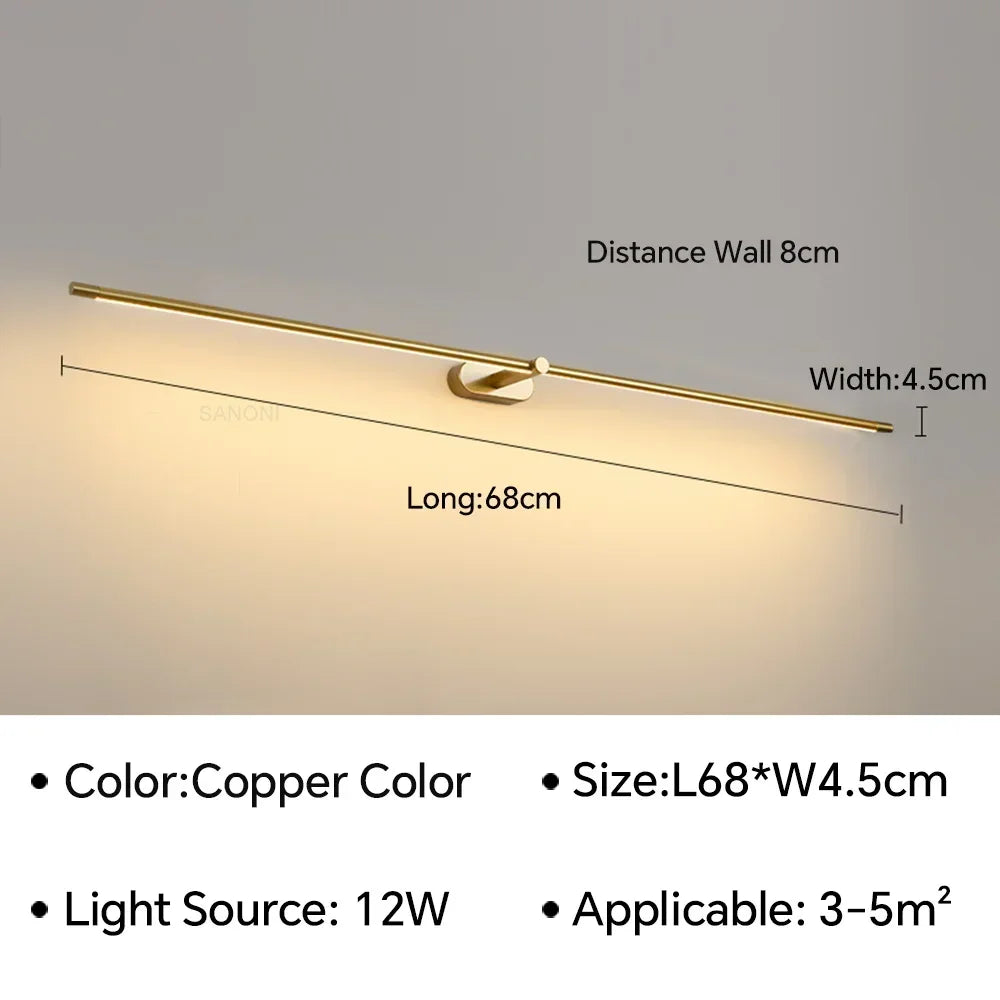 lampe salle bain moderne noir doré fixée mur 20 sources lumineuses led flux lumineux