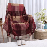 couverture bohème multicolore géométrique tissu chenille portable pique nique voyage printemps automne ethnique décoration