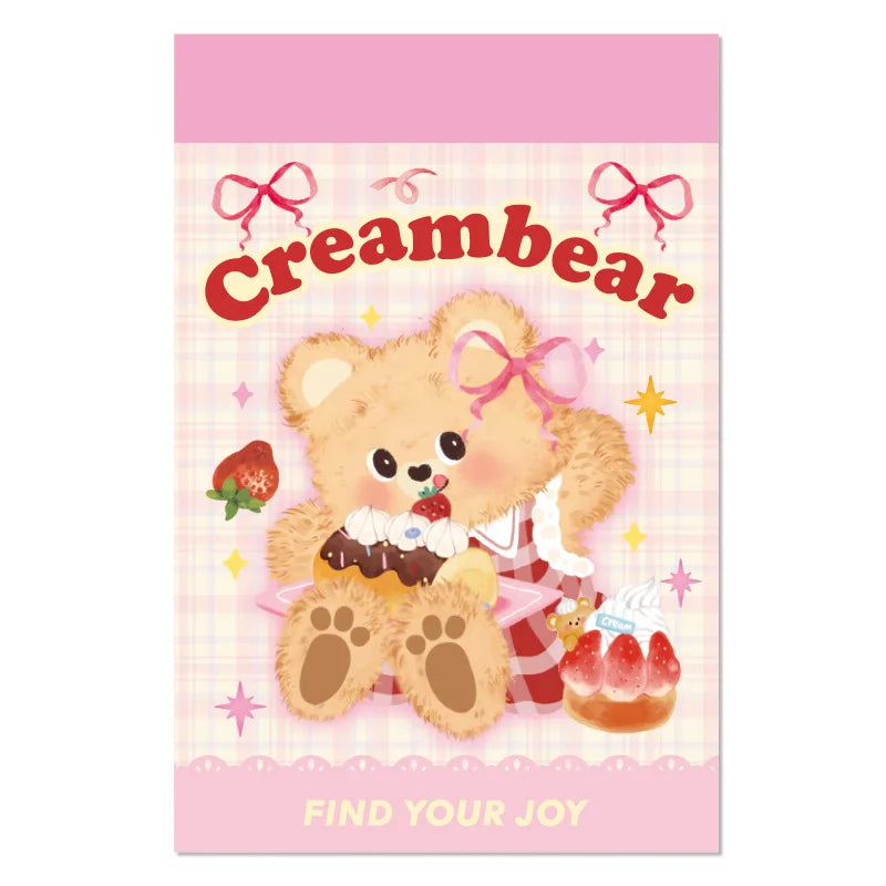 autocollants kawaii ours mignons rose beige blanc diy scrapbooking cartes postales