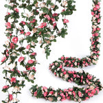 guirlande artificielle fleurs roses décoration mariage anniversaire intérieur romantique