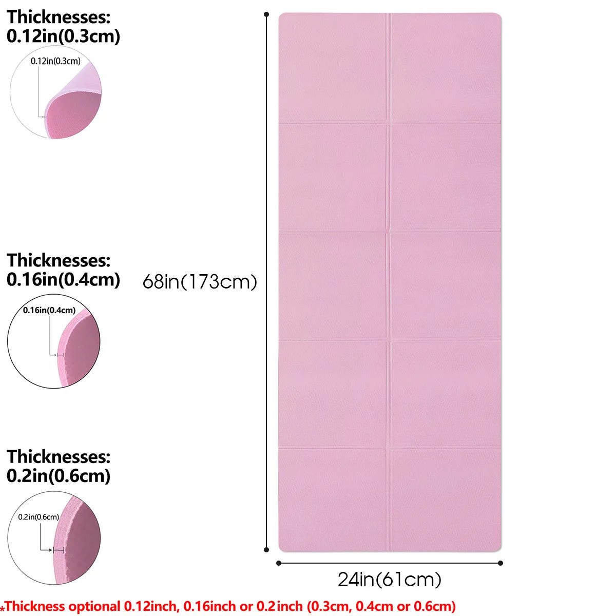 tapis yoga anti dérapant 4mm rose clair moderne fitness yoga chez soi