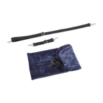 coussin voyage velours gris bleu confortable ergonomique ceinture sécurité sac rangement polyester coton