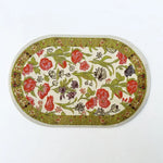 tapis table rouge rose vert bleuclair bleufoncé floral géométrique classique traditionnel