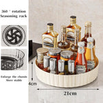 rangement rotatif épices bouteilles noir argenté transparent moderne 21cm 4cm