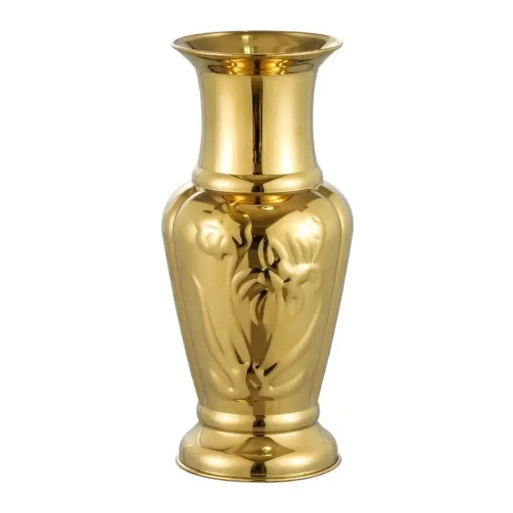 vase fleurs dorées métal argent or texture miroir brillante classique grande table unique ornement