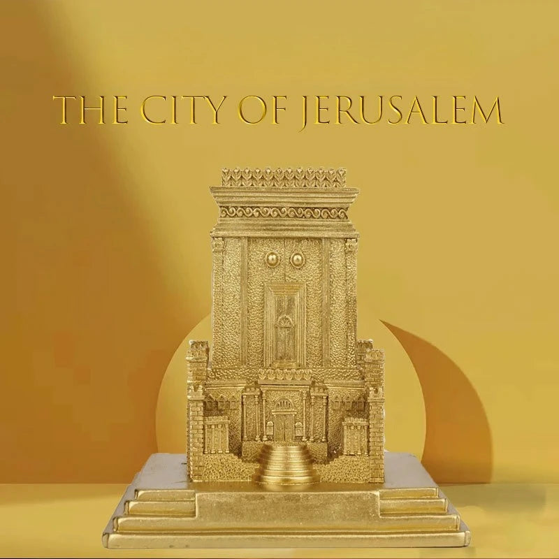 statue résine temple or saint jérusalem décoration religieuse architecture ancienne noël anniversaire ornement synagogue