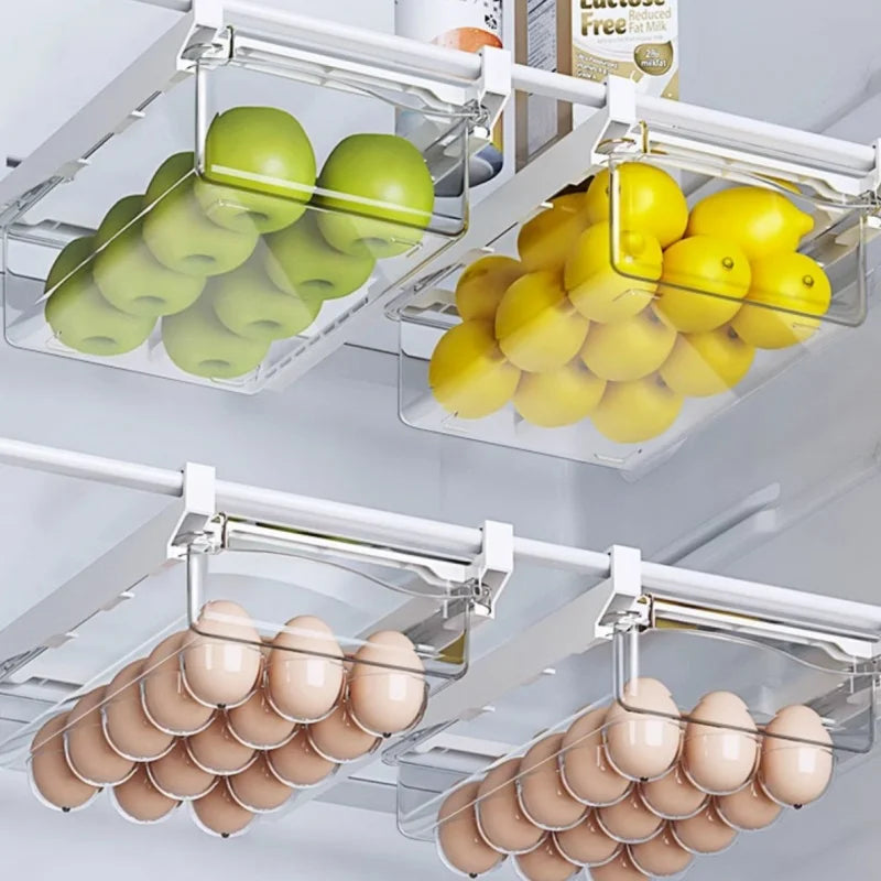 boîtes rangement réfrigérateur transparentes clips extensibles modernes pratique