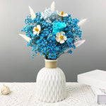 vase table moderne plastique blanc opaque tendance 12cm 14.5cm[arrangement floral incluse]