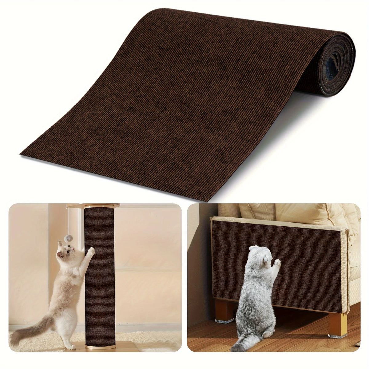 tapis grattage chat noir adhésif moderne 30x100cm tissu texture polyester