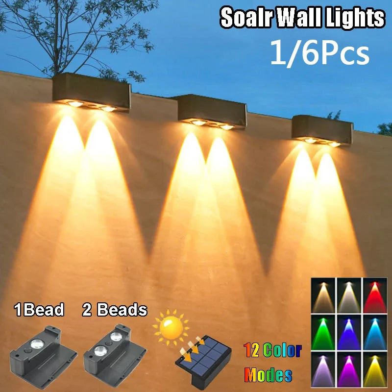 applique murale led solaire ip65 contemporaine éclairage extérieur panneaux solaires polycristallins noir