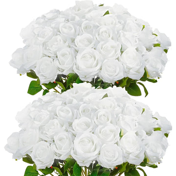 50 roses artificielles velours rouge réalistes bouquet mariage décoration maison fête