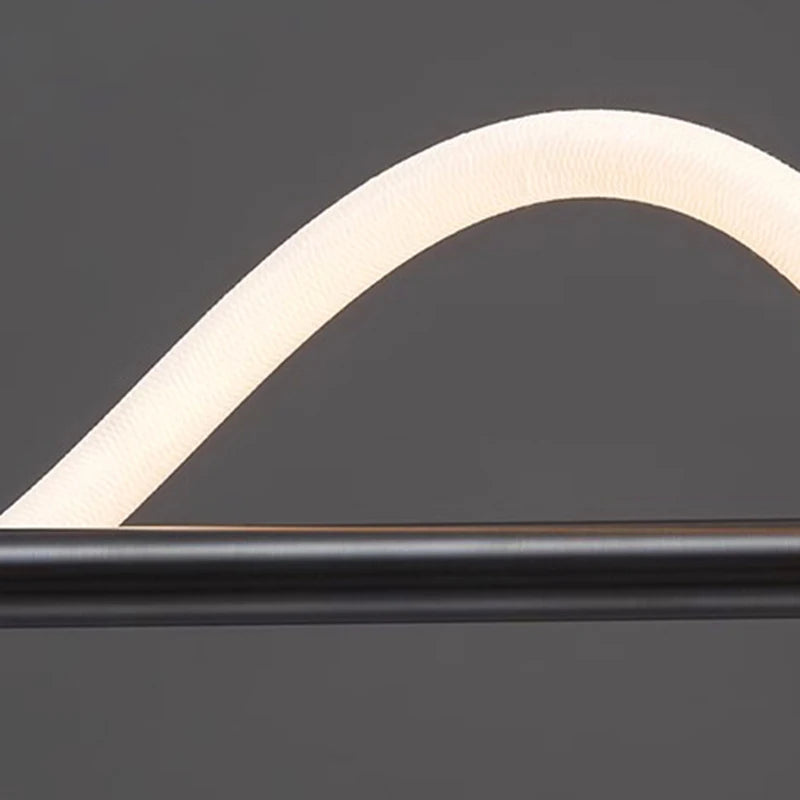 lampe suspendue moderne acrylique blanc noir doré ligne ondulée passe câble 2000 82000 lumens