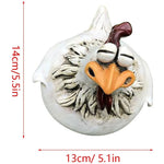 statuette poule blanche résine ornement décoration jardin rustique humoristiqueextérieur blanc orange marron