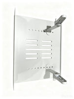 support mural projecteur noir moderne grille perforations clips vis 28cm 23cm