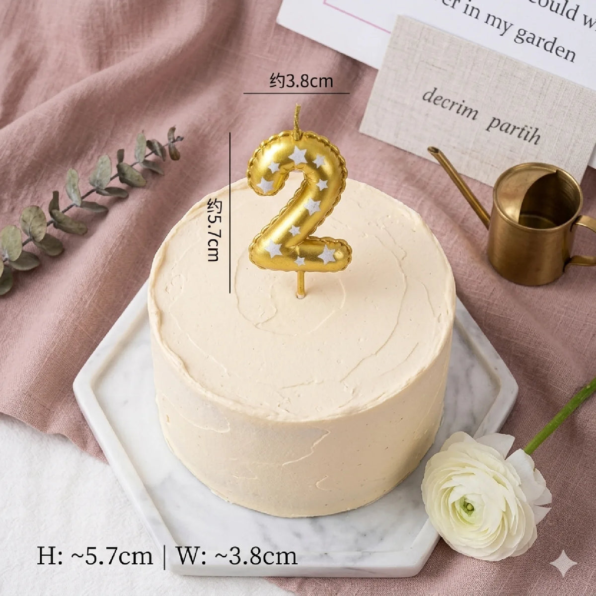 bougies chiffres or étoiles blanches anniversaire baby shower saint valentin festive modernes piquées fixations