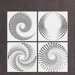 pochoirs stencil noir blanc spirale points moderne géométrique peinture murale sol diy decoration