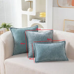taies d'oreiller velours côtelé couleurs unies chic bordures décoratives polyester dimensions 30x50cm 45x45cm