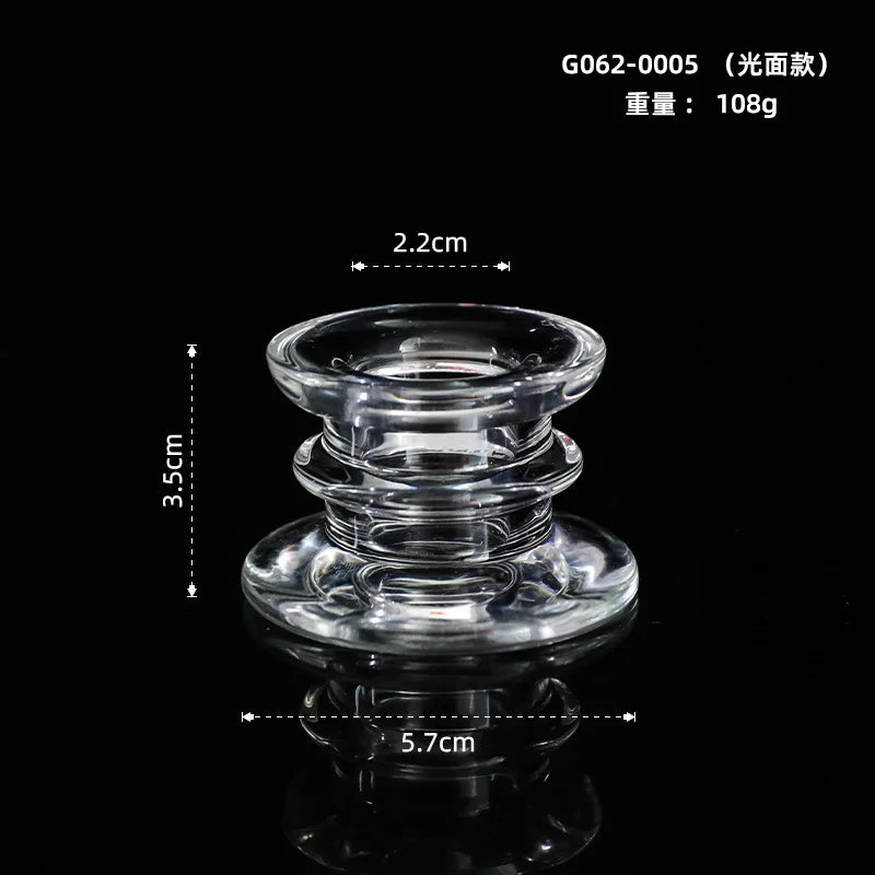 bougeoir classique transparent gravé décoration maison support bougie alliage métal rond opacité