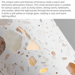lampe suspendue moderne terrazzo pierre colorée blanc marron salon chambre restaurant étude cuisine hall