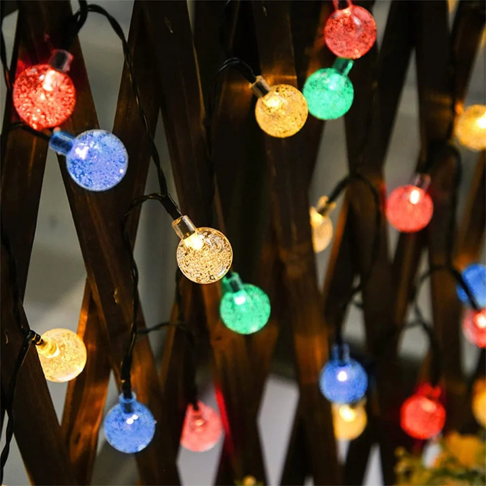 guirlande lumineuse solaire 100 leds multicolore translucides moderne clips extérieur jardin