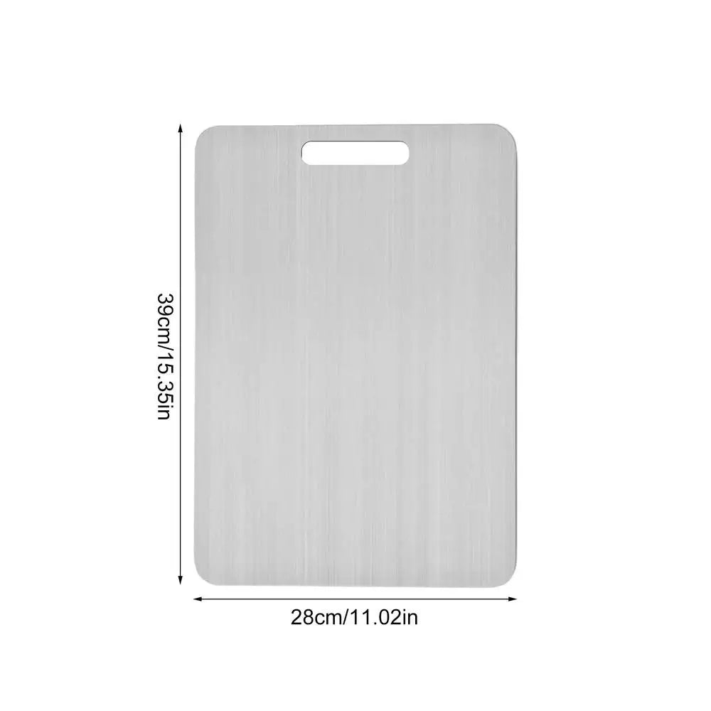 planches découper acier inoxydable argentées double face modernes utilitaires poignée intégrée