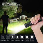 lampe torche rechargeable led xhp70.3 hi 5300k recherche camping extérieure gradation continue rings clip