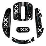 souris jeu cuir antidérapant graphique blanc moderne adhésif feuillets antidérapants cable usb bluetooth