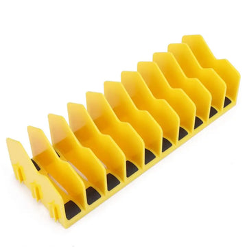 organisateur outils boîte rangement compartiments plastique jaune vert bleu base antidérapante garage atelier